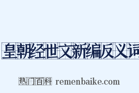 皇朝经世文新编反义词是什么意思的图片